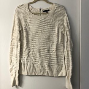 American Eagle White Eyelet Sweater